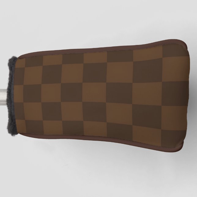Funda Para Palo De Golf Brown and Dark Brown Check Timeless Warm Classic  (Anverso)