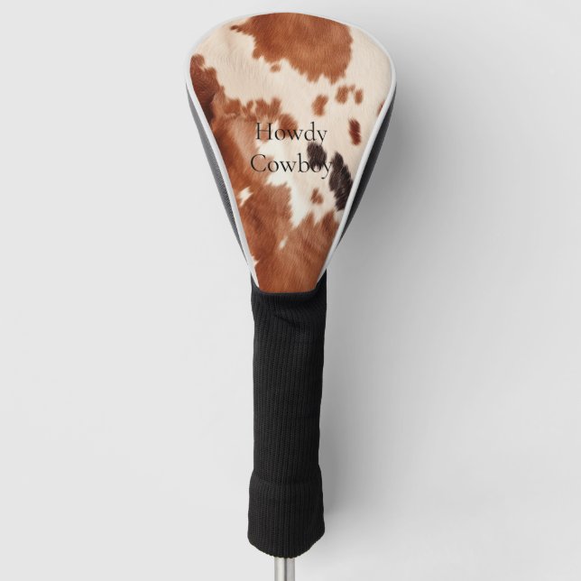 Funda Para Palo De Golf Brown Cream Southwest Cowhide Christmas (Anverso)