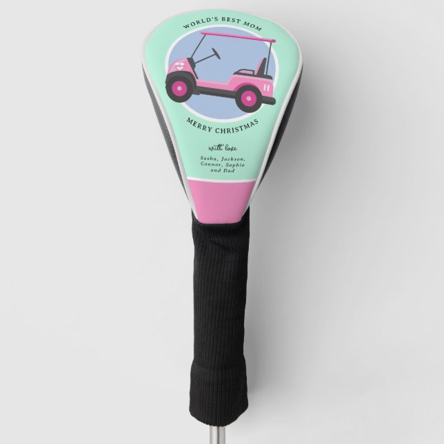 Funda Para Palo De Golf Bubblegum Pink Golf Cart Mom's (Anverso)