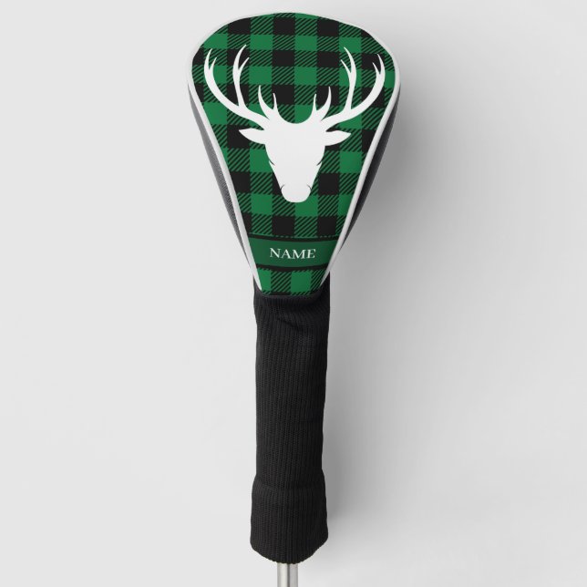 Funda Para Palo De Golf Búfalo Verde Escocés Tartán (Anverso)