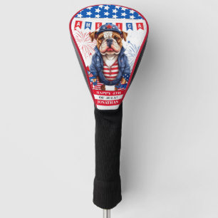 Funda Para Palo De Golf Bulldog Feliz 4 De Julio Día De La Independencia D