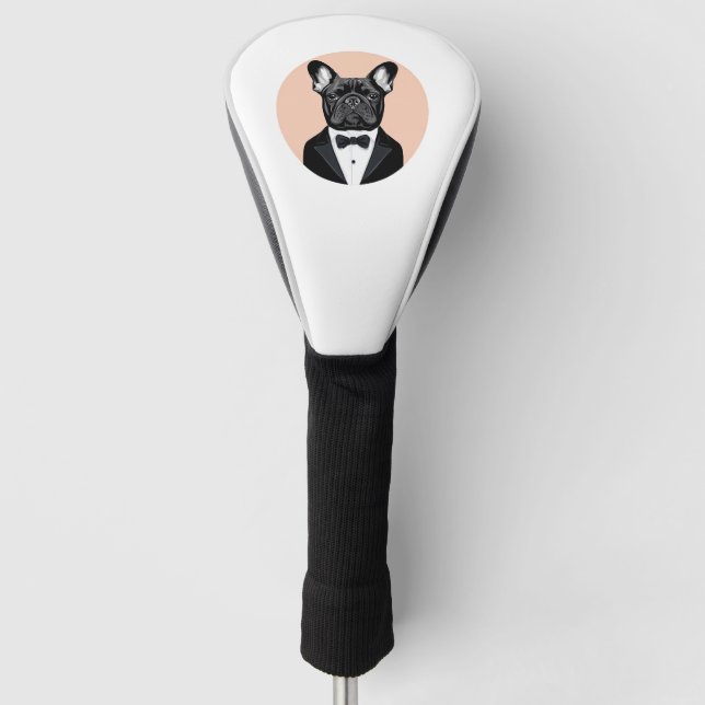 Funda Para Palo De Golf Bulldog francés en Tuxedo (Anverso)