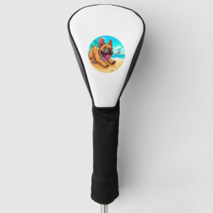 Funda Para Palo De Golf Bulldog francés en una playa