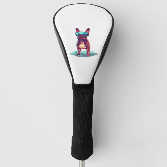 Funda Para Palo De Golf Bulldog francés SciFi Con Gafas De Sol Guay (Anverso)
