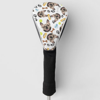 Funda Para Palo De Golf Bulldog francés sonriente del perro