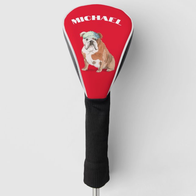 Funda Para Palo De Golf Bulldog rojo personal (Anverso)