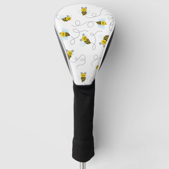 Funda Para Palo De Golf Bumblebee Volando Abeja de Bumble Negro Amarillo (Anverso)