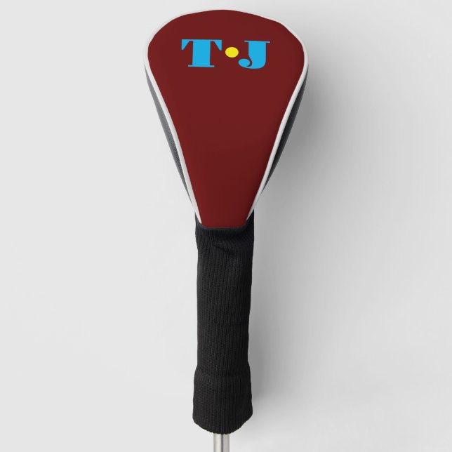 Funda Para Palo De Golf Burgundy Personalizado Monogramado (Anverso)