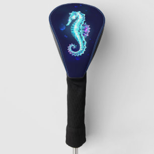 Funda Para Palo De Golf caballito de mar de hielo de cristal sobre fondo a