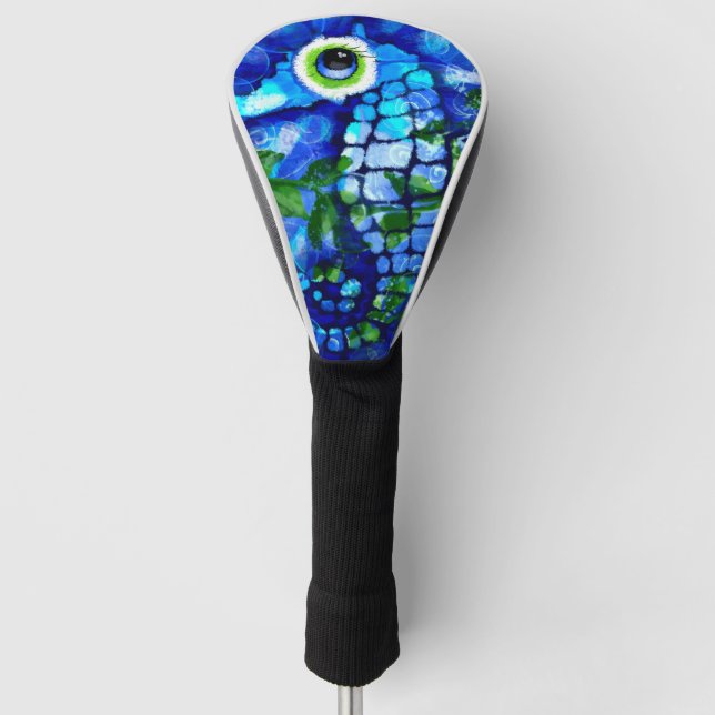 Funda Para Palo De Golf Caballo marino caprichoso Mar costero Náutico Azul (Anverso)
