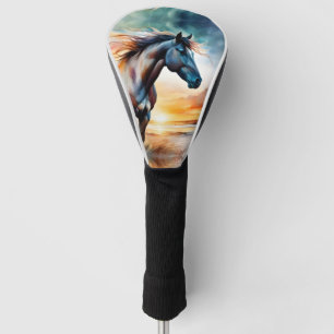 Funda Para Palo De Golf Caballo salvaje en una duna fresca al atardecer