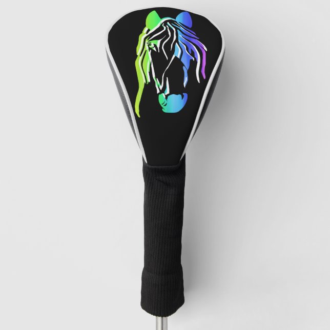 Funda Para Palo De Golf Cabeza de caballo colorida (Anverso)