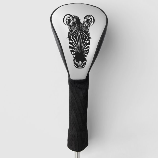 Funda Para Palo De Golf Cabeza de cebra con plata (Anverso)
