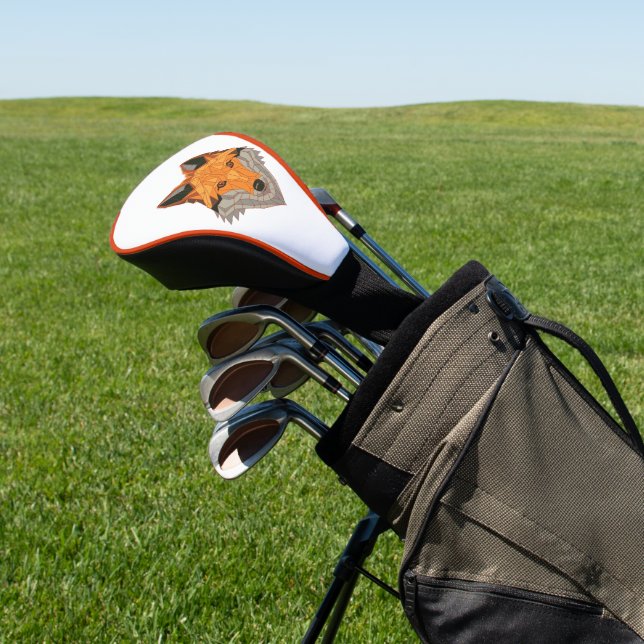 Funda Para Palo De Golf Cabeza de Fox de Naranja poligonal (In Situ)