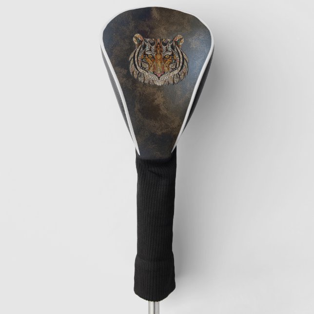 Funda Para Palo De Golf Cabeza de tigre, cara, piel (Anverso)