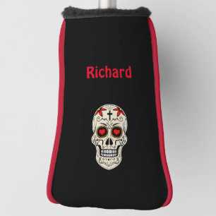 Funda Para Palo De Golf Cabeza del esqueleto humano del cráneo de azúcar d
