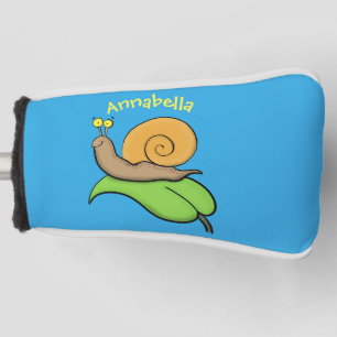 Funda Para Palo De Golf Caca, caracol feliz en un ilustracion personalizad