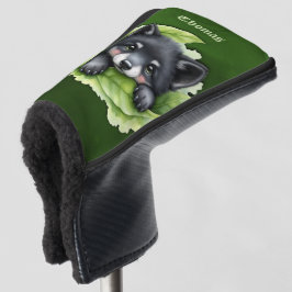 Funda Para Palo De Golf Cachorro de lobo en el verde: