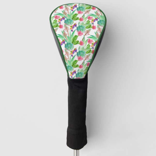 Funda Para Palo De Golf Cactus brillante de la acuarela y modelo suculento (Anverso)