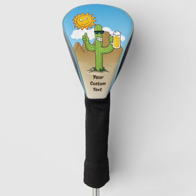 Funda Para Palo De Golf Cactus con cerveza (Anverso)