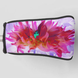 Funda Para Palo De Golf Cactus Rojo y Rosa Caliente Dahlia
