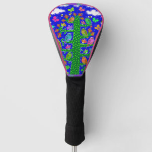 Funda Para Palo De Golf Cactus Tree of Life with Owls and Birds