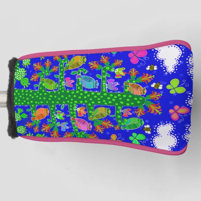 Funda Para Palo De Golf Cactus Tree of Life with Owls and Birds Golf Head (Anverso)