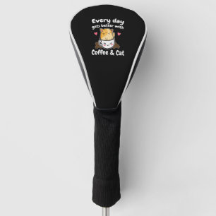Funda Para Palo De Golf Café Gracioso Y Cafeína Que Dice Gato Lover Barist