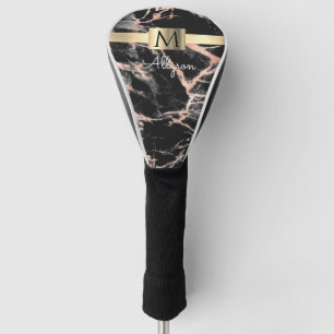 Funda Para Palo De Golf Caja de oro de mármol de oro negro y Rosa, nombre 