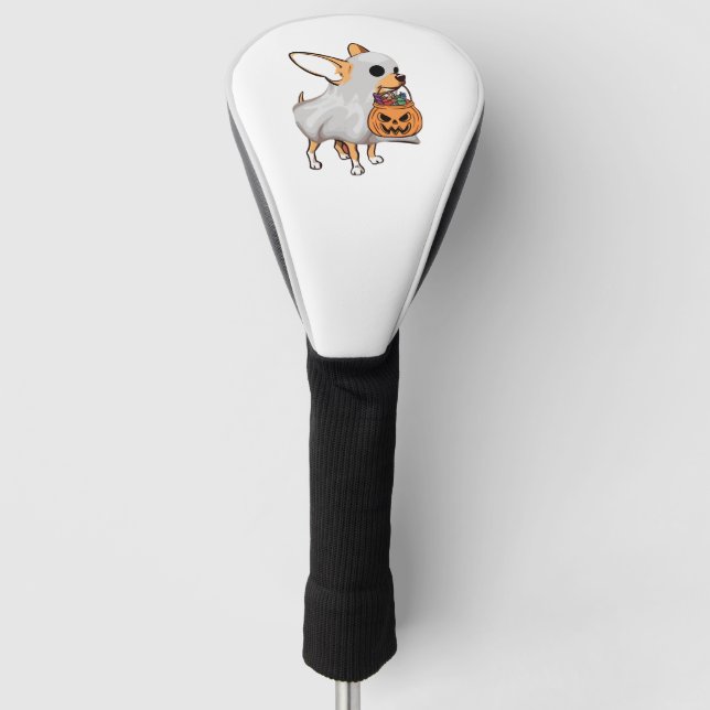 Funda Para Palo De Golf Calabaza fantasma de Chihuahua (Anverso)