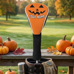 Funda Para Palo De Golf Calabaza Naranja Personalizada de Halloween con Tu