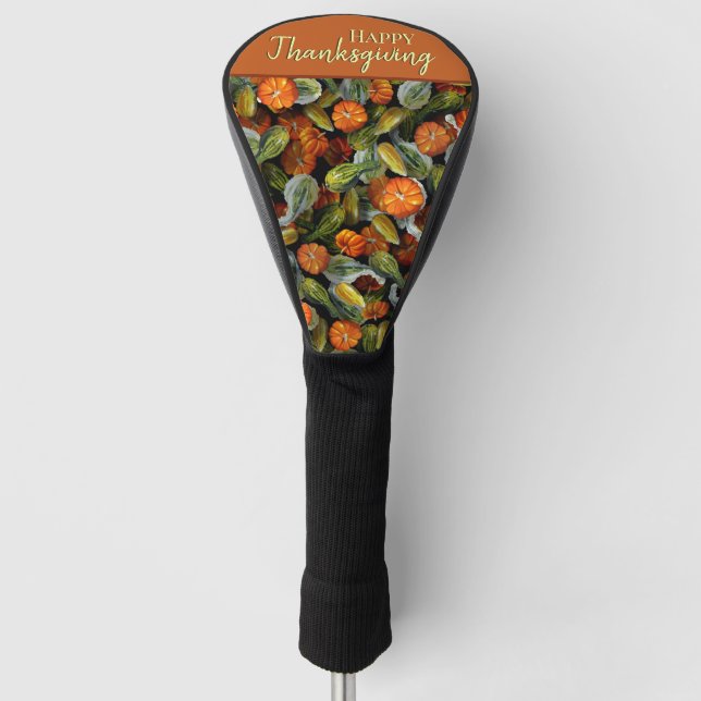 Funda Para Palo De Golf Calabaza, Squash Calzado de cabeza de golf de cose (Anverso)