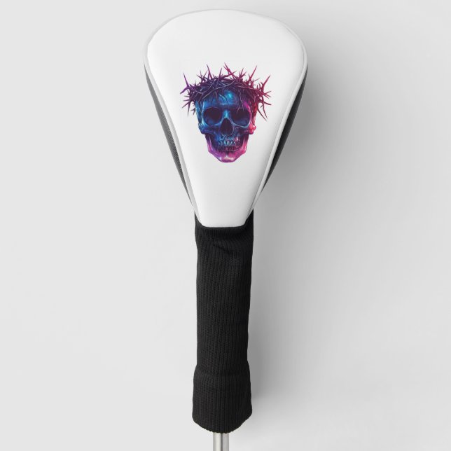 Funda Para Palo De Golf Calavera con Corona de Espinas (Anverso)