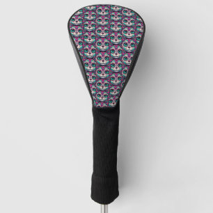 Funda Para Palo De Golf Calavera de azúcar de gato colorida