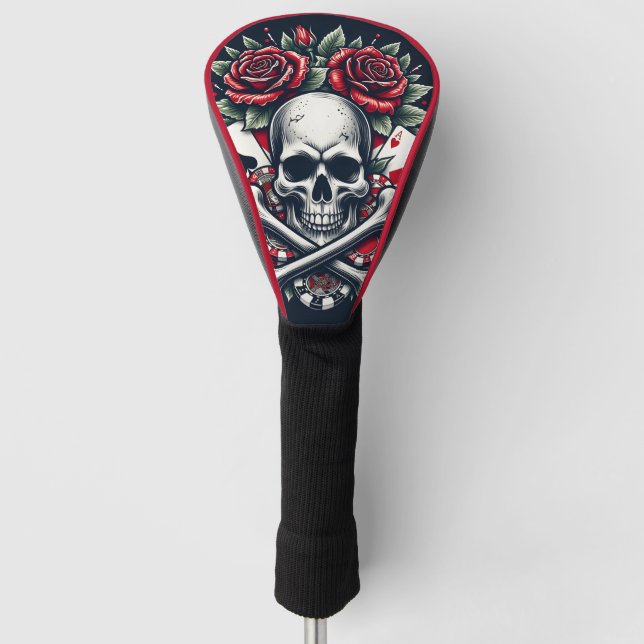 Funda Para Palo De Golf Calavera de Poker (Anverso)