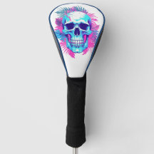 Calavera floral al estilo de la onda de vapor