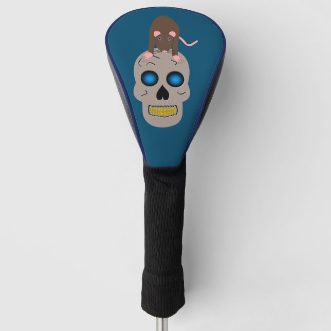 Funda Para Palo De Golf Calavera gótica y Rat Halloween (Anverso)