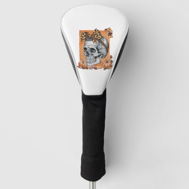 Funda Para Palo De Golf Calavera Otoño Arco Halloween (Anverso)