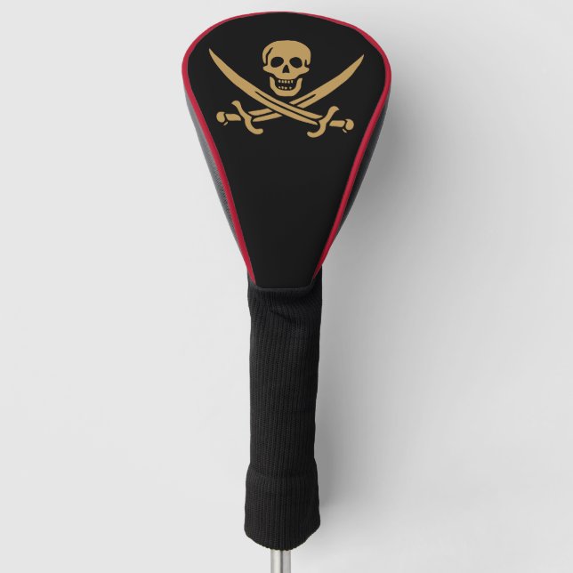 Funda Para Palo De Golf Calavera y Cutlas de Aztec Gold Pirata Calico Jack (Anverso)
