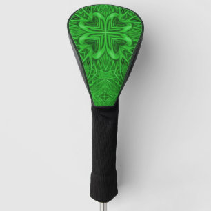 Funda Para Palo De Golf Caleidoscopio céltico del fractal del verde del