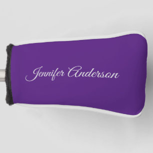 Funda Para Palo De Golf Caligrafía de moda Elegante Royal Purple Personali