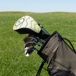 Funda Para Palo De Golf Caligrafía Inicial Amarillo Mantequilla Ombré Negr