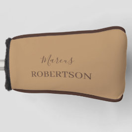 Funda Para Palo De Golf Caligrafía monograma marrón minimalista profesiona