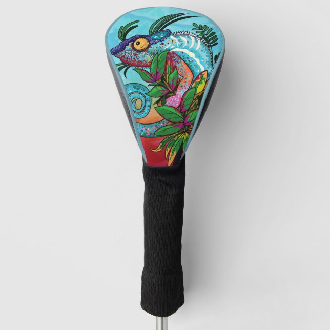 Funda Para Palo De Golf Camaleón Arcoíris (Anverso)