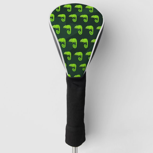 Funda Para Palo De Golf Camaleón lindo verde (Anverso)