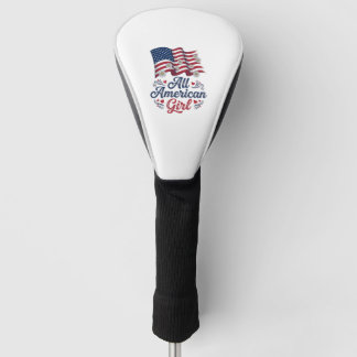 Funda Para Palo De Golf Camisa Patriótica de Daisy con Bandera de Niña Tot