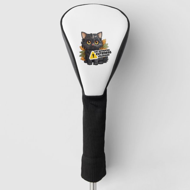 Funda Para Palo De Golf Camiseta clásica clásica pegatina de gato divertid (Anverso)