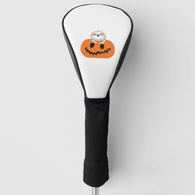 Funda Para Palo De Golf Camiseta clásica de calabaza de Halloween (Anverso)
