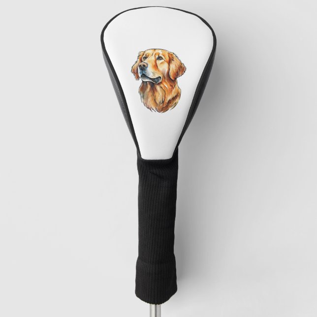 Funda Para Palo De Golf Camiseta Clásica de Golden Retriever (Anverso)