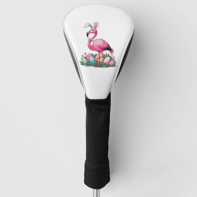 Funda Para Palo De Golf Camiseta de Flamenco de Pascua (Anverso)